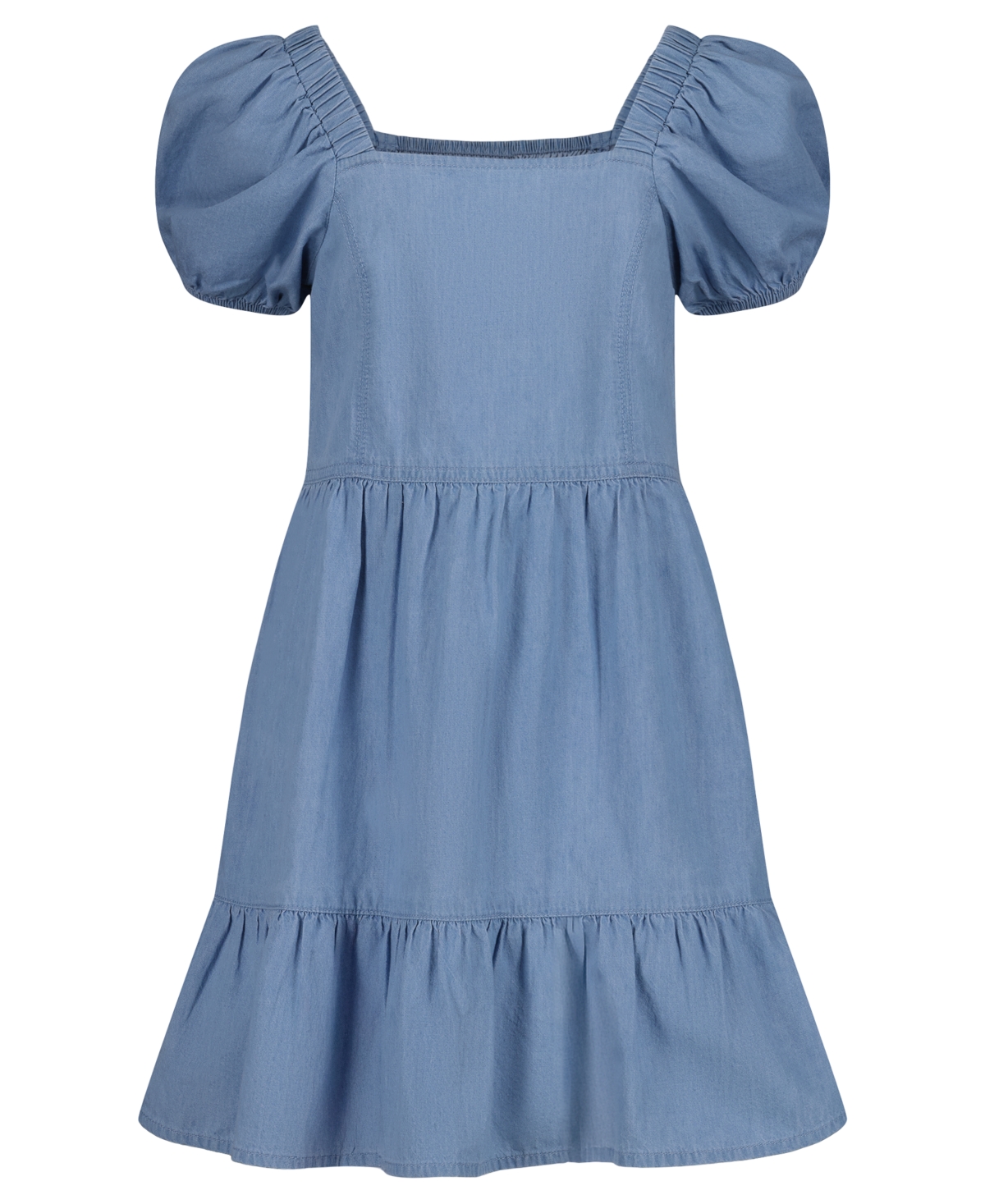 Tommy Hilfiger Girls' 7-16 Denim Bubble-Sleeve Dress