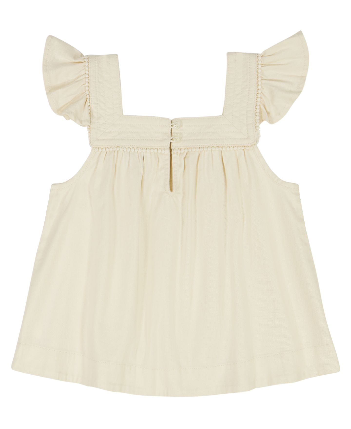 Топ Tommy Hilfiger Twill Ruffle-Sleeve для девочек, цвет: Кремовый — фото 5