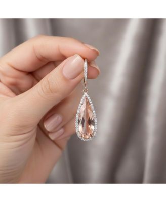 Elegant Sterling Silver Cubic Zirconia Teardrop Earrings