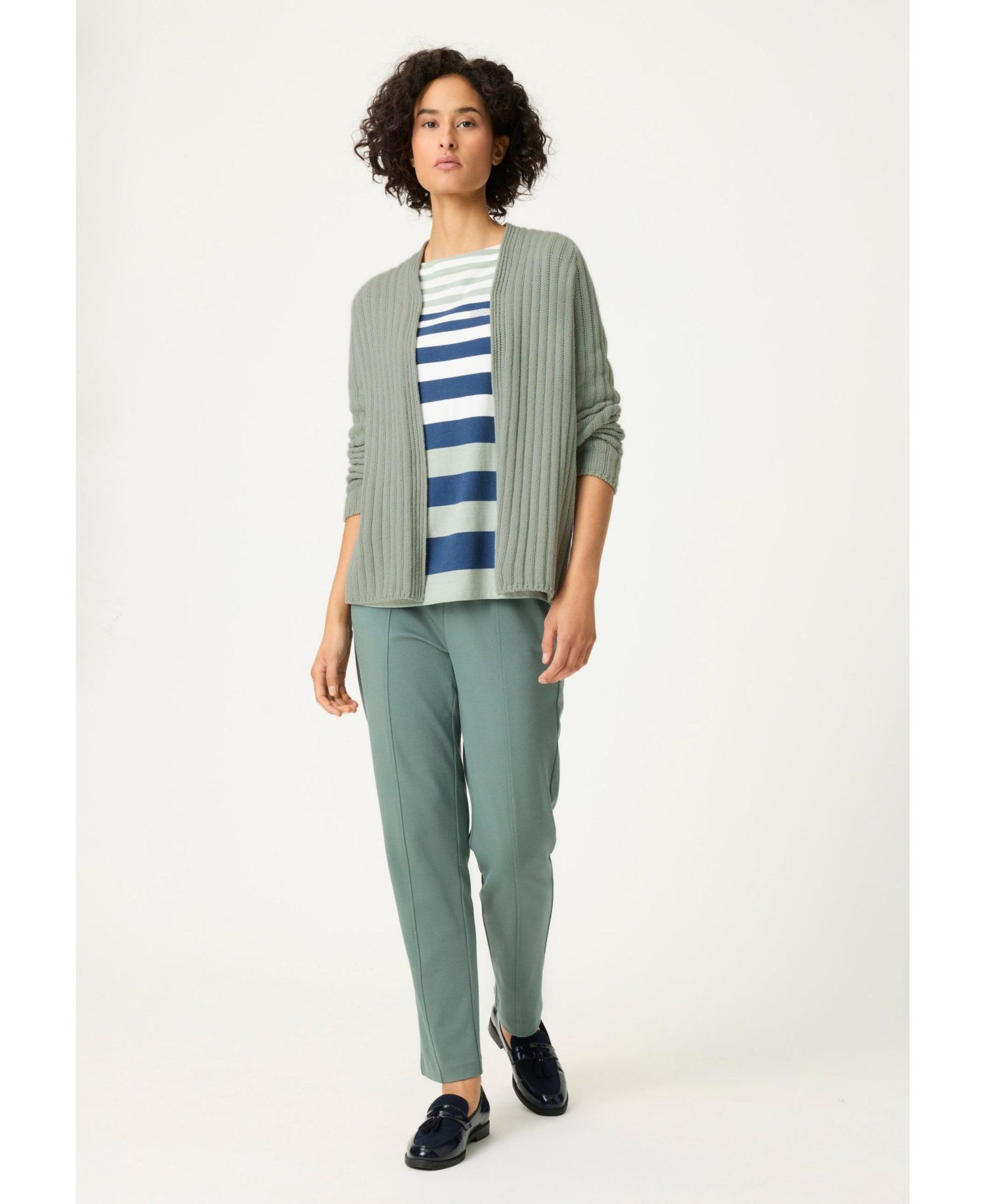 Women's Rib Knit Open Front Cardigan