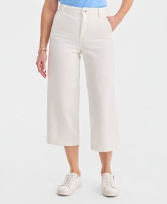 Women's Cropped High-Rise Wide-Leg Jeans