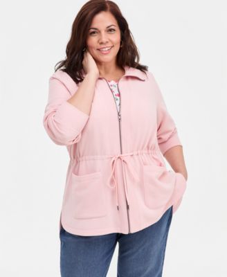 Plus Size Lux Soft Fleece Anorak Knit Jacket