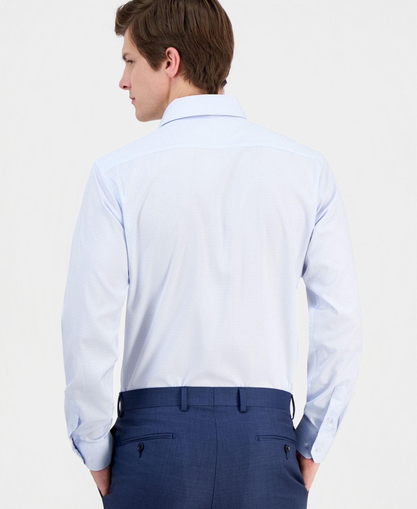 Мужская рубашка Dylan Park Slim-Fit Performance Four-Way Stretch Dress Shirt, цвет: Синий — фото 3
