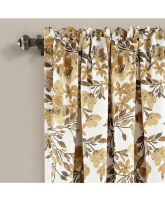 Tanisha Light Filtering Window Curtain Panels Pair 52"W x 84"L Neutral & Gray - Floral Curtains for Bedroom - Drapes - Living Room Curtains