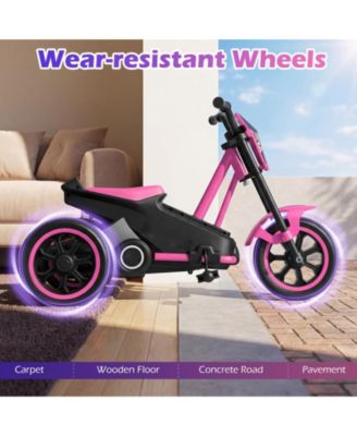 Kids Tricycle 3-Wheel Toddler Bike with Foot Pedals Forward Backward-Pink