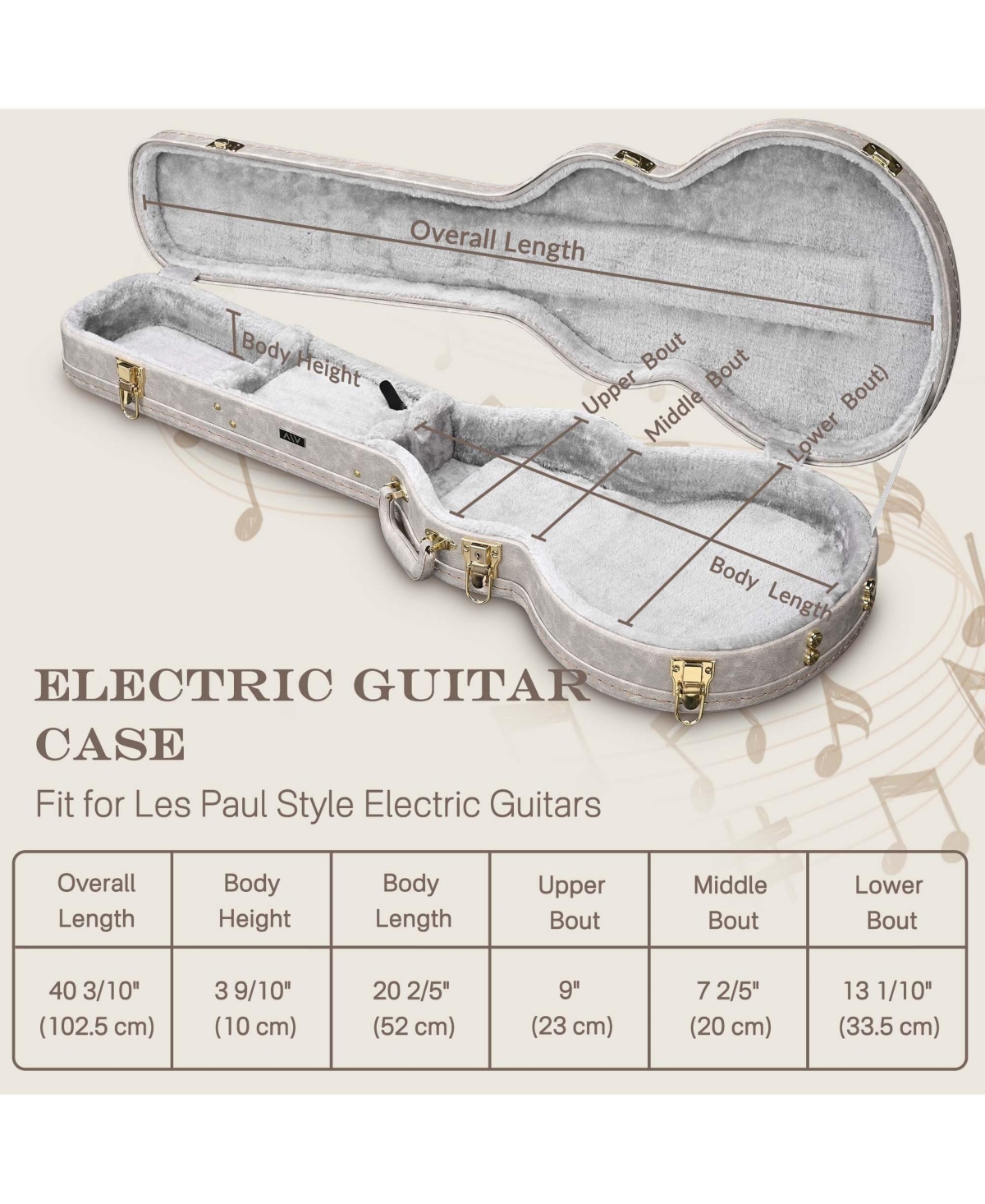 Yescom Les Paul Electric Guitar Hard Case with Backpack Strap & Folding Stand Fits for Lp Style, Groove Series Sonic Silver