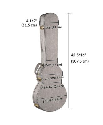 Les Paul Electric Guitar Hard Case with Backpack Strap & Folding Stand Fits for LP Style, Groove Series Sonic Silver