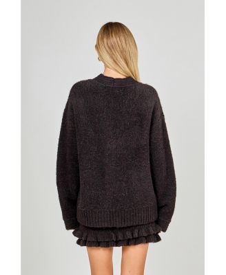 Women's Fuzzy Oversized Cardigan