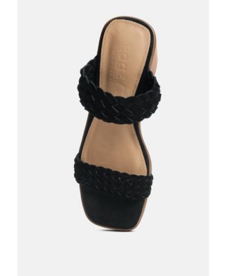 Misaki Womens Woven Suede Strap Platform Sandals