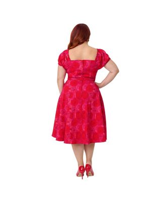 Plus Size 1960s Ohara Sweetheart Neckline Swing Dress