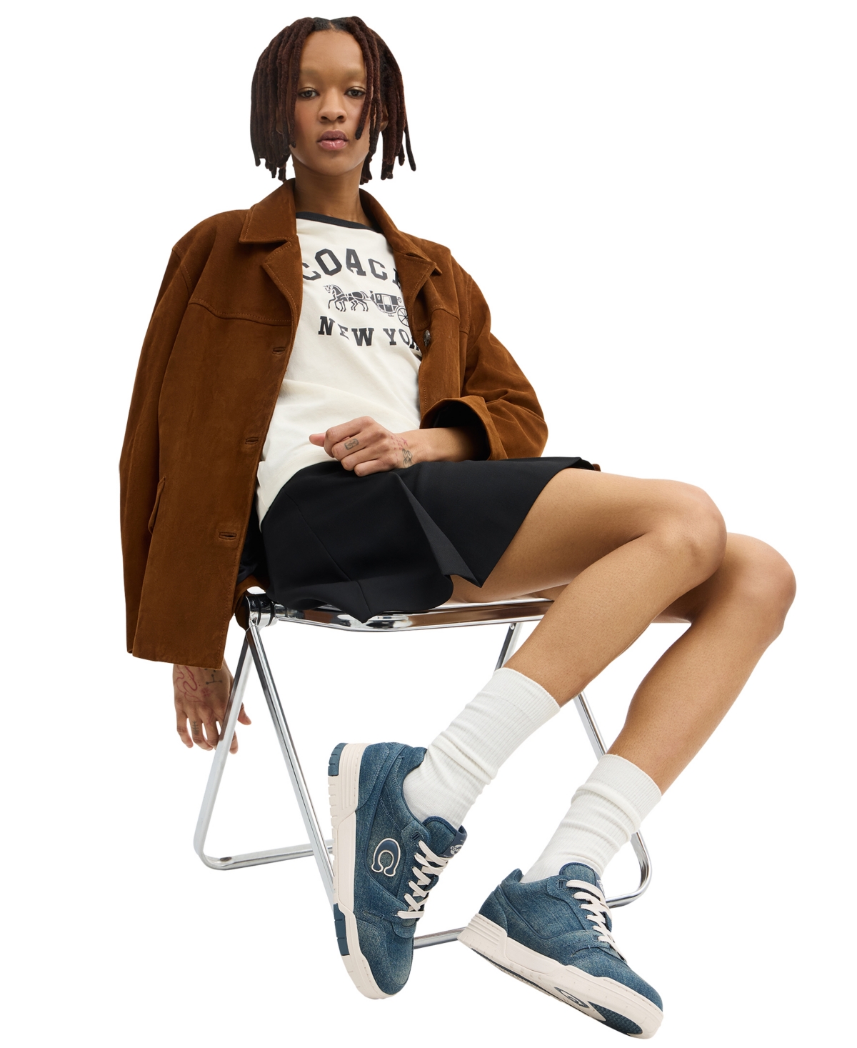 Coach Women's Soho Loved Denim Lace-Up Sneakers