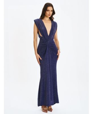 Women's Terri Sparkle Plunging Backless Maxi Dress