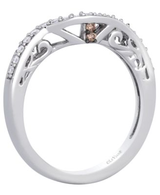 Chocolate & Vanilla Diamond Bridal Ring (0.20 ct. t.w.) in 14k Vanilla Gold