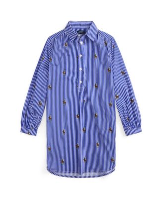 Polo Ralph Lauren Girls' 7-16 Striped Long-Sleeve Shirt Dress - Macy's