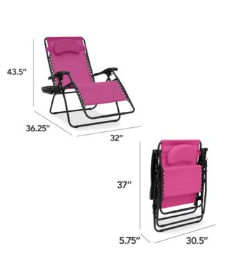 Oversized Zero Gravity Chair, Folding Outdoor Patio Lounge Recliner w/ Cup Holder