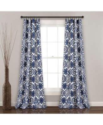 Marvel Light Filtering Window Curtain Panels Pair 52"W x 95"L Navy - Navy Curtains For Bedroom - Living Room Curtains