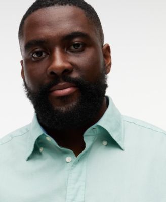 Men's Big & Tall Linen-Blend Short-Sleeve Shirt