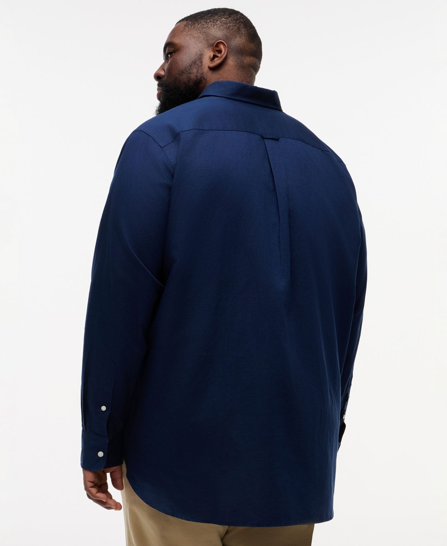Мужская рубашка Tommy Hilfiger Big & Tall 100% Linen Button-Down, цвет: Карбоновый тёмно-синий — фото 4
