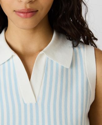 Women's Amery Striped Collared Sleeveless Sweater