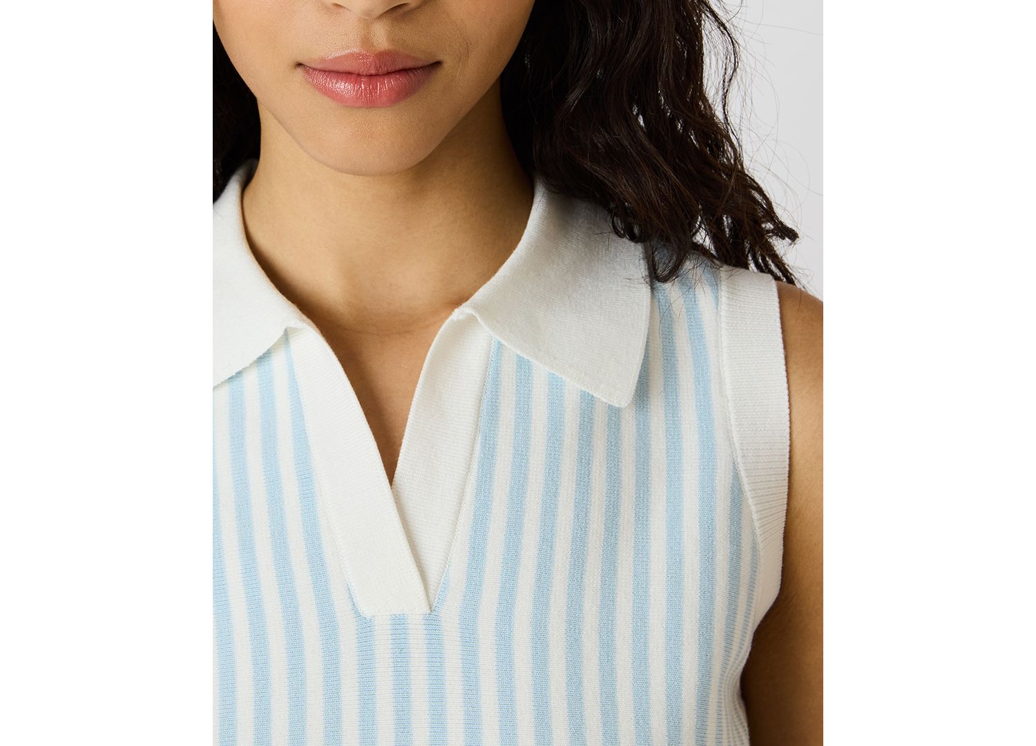 Women's Amery Striped Collared Sweater Top