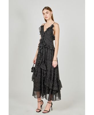 Women's Polka Dot Ruffle Dress