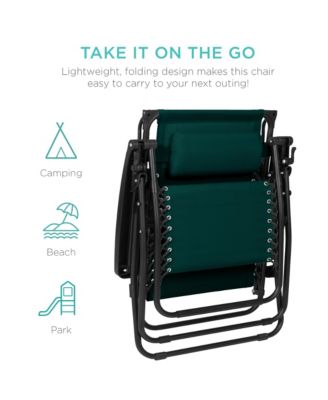 30" Extra Wide Folding Zero Gravity Patio Lounge Chair w/Adjustable Canopy Shade