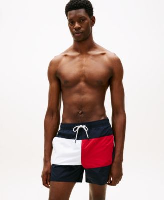 Men's Medium Drawstring Logo Flag Swim Trunks