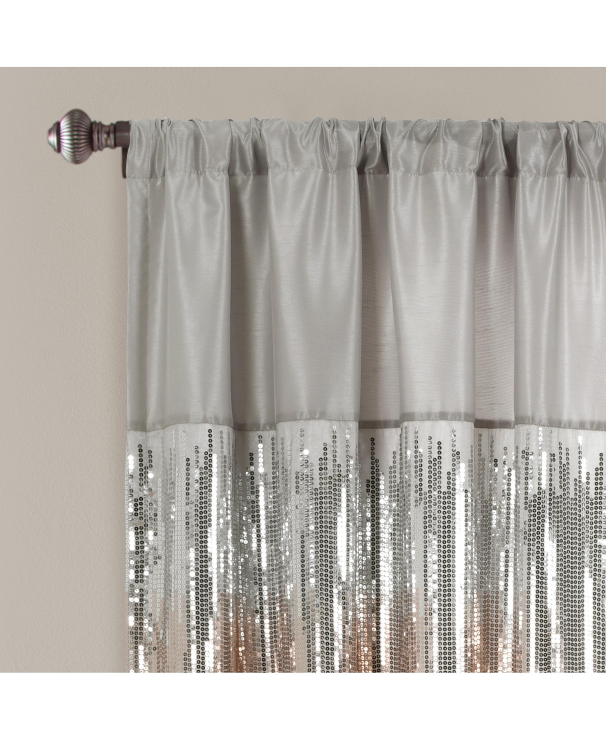 Lush Decor Night Sky Sequin Room-Darkening Window Curtain Panel, 42" x 63"