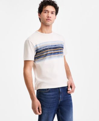 Men's Splatter-Stripe Short-Sleeve T-Shirt