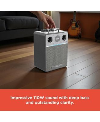 110W Wireless Speaker, Bluetooth/USB/AUX, Guitar & Mic, LED Lights Metallic Finish and Grill For Powerful Sound – 4001986