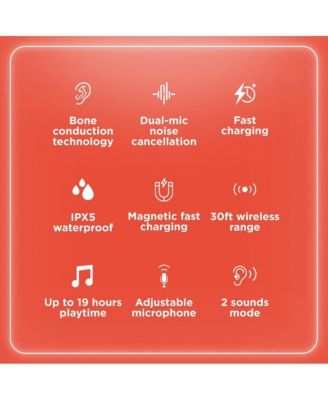 Open-Ear Wireless Headphones (3304460) - Bone & Air Conduction, IPX5 Water Resistant, 19 Hour Playtime