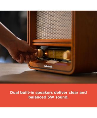 Retro AM/FM Radio, Vintage and Classic Wood Style, Bluetooth, Dual 5W Speakers – 4001796