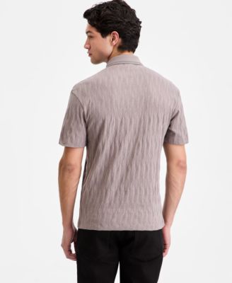 Men's Cotton Jacquard Short-Sleeve Polo Shirt