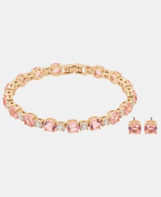 Cubic Zirconia Tennis Bracelet & Stud Earrings Set