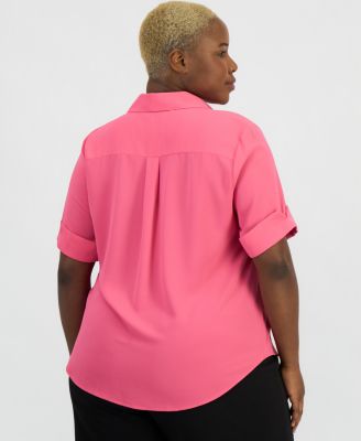 Plus Size Button-Front Shirt
