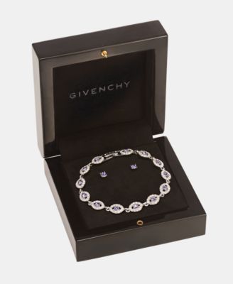 2-Pc. Set Stone & Crystal Link Bracelet & Crystal Stud Earrings