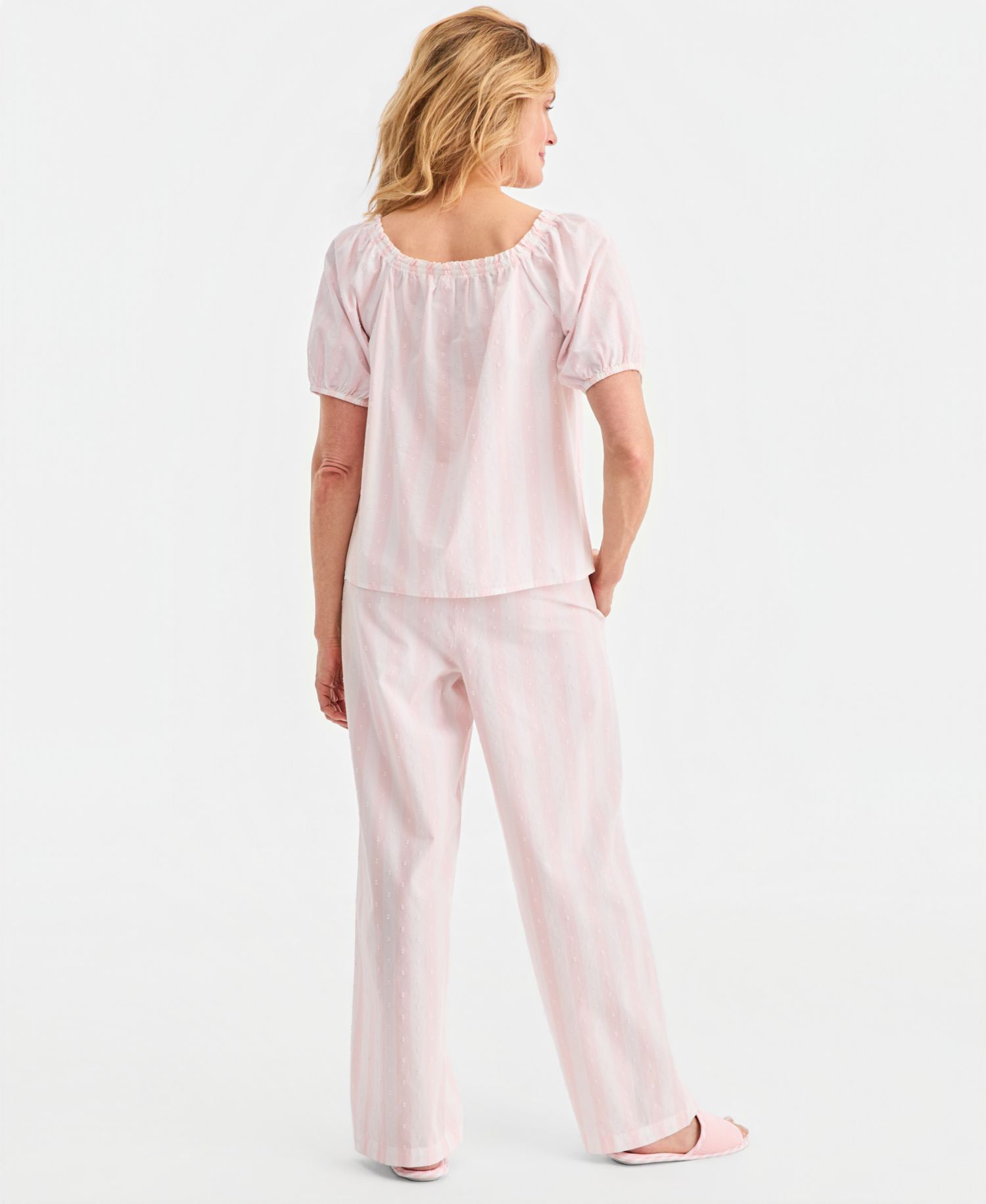 Women's Woven Cotton Stripe Pajama Set