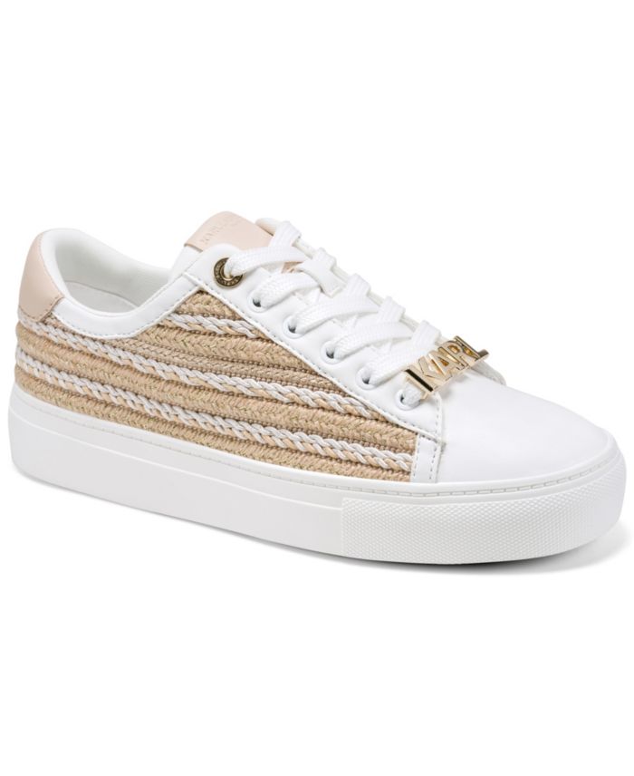 KARL LAGERFELD PARIS Women's Cate Pearl Lace-Up Sneakers