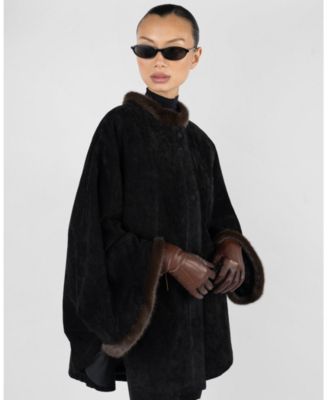 Women's Premium Suede Poncho