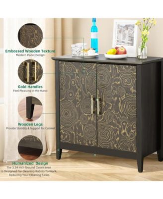 farmhouse buffet sideboard cabinet with storage, 32" modern coffee bar cabinet adjustable shelves, ideal for living spaces