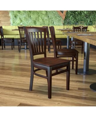 Vertical Slat Back Wooden Restaurant Dining Chair