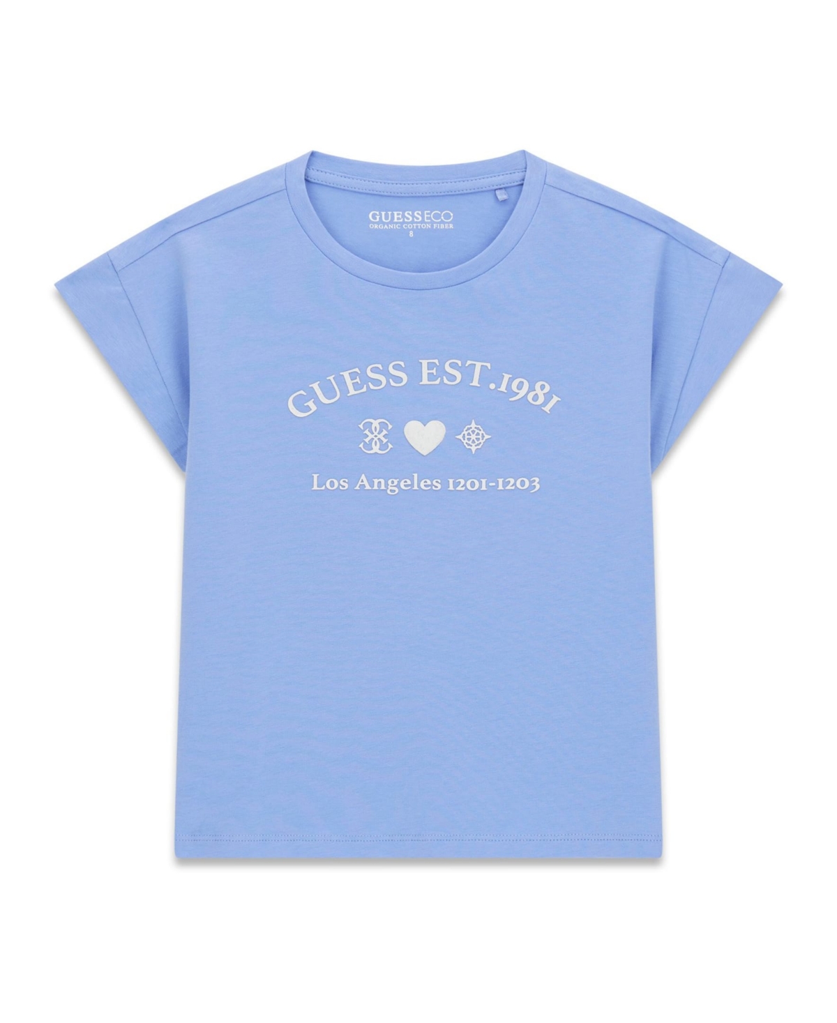 Guess Girls' 7-16 Midi Length Short-Sleeve T-Shirt - Blue