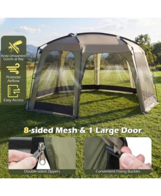 Netted Canopy Tent for 6-8 People with Zippered Door, Outdoor Screen Shelter