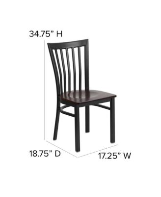 School House Back Metal Restaurant Dining Chair