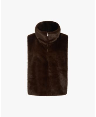 Women's Faux Fur Mock neck Vest