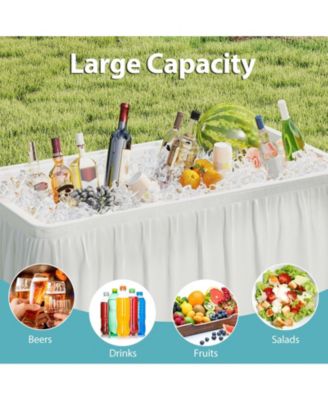 4 ft Ice Cooler Folding Table with Large Sink, Portable Ice Bin Serving Table