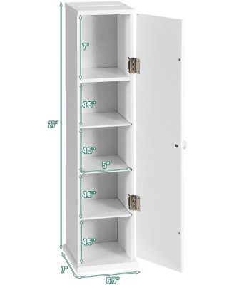 Freestanding Toilet Paper Holder Stand with 4 Shelves and Top Slot