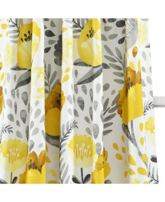Poppy Garden Room Darkening Curtain Panels Pair, 52"×84" Floral Curtains