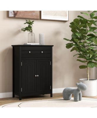 2-Door Freestanding Bathroom Cabinet with Drawer and Adjustable Shelf