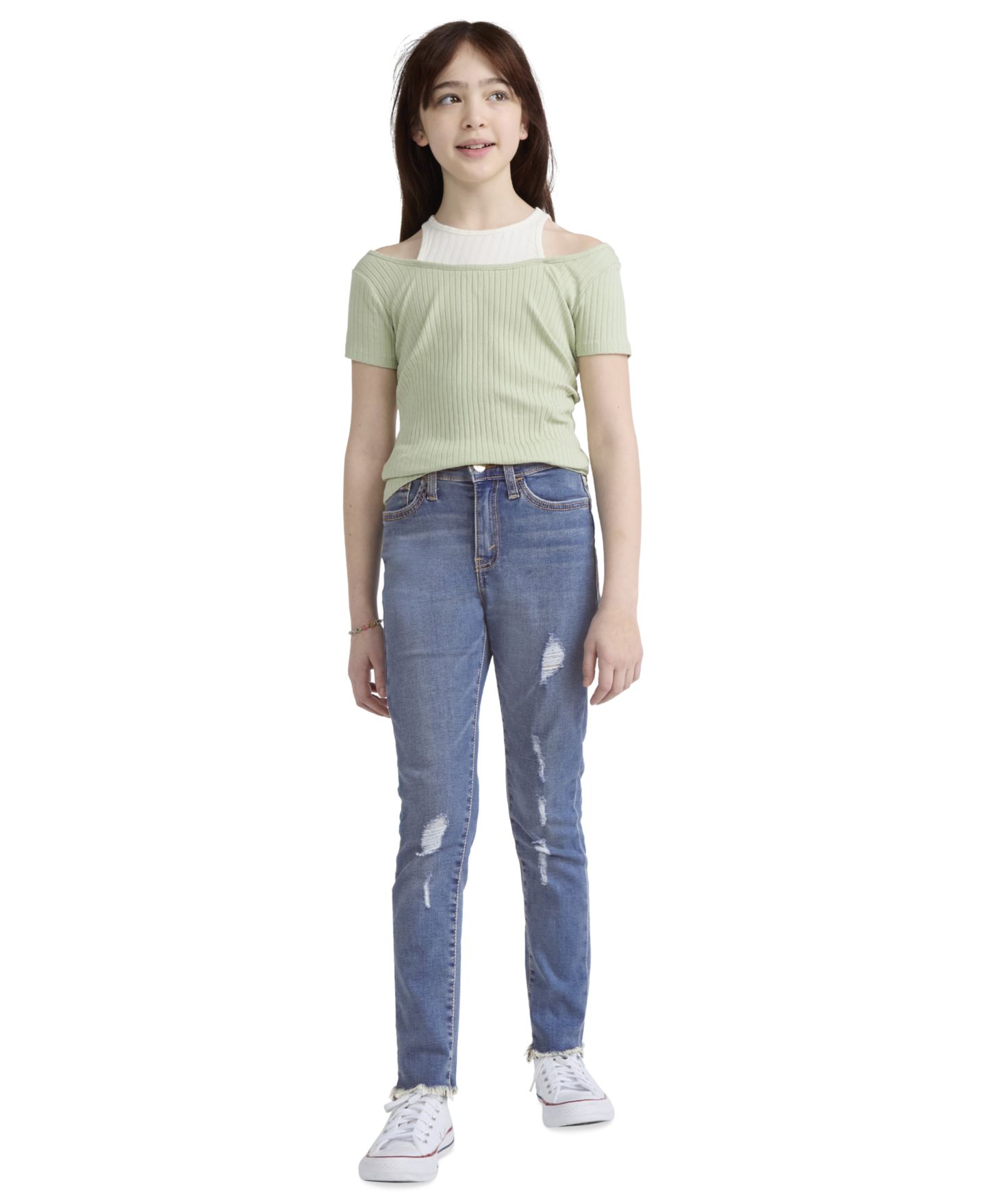 Джинсы Levi's 720 High-Rise Super Skinny Jeans для девочек, цвет: Синий — фото 6